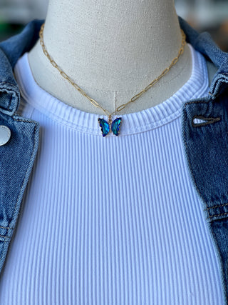 Butterfly Kisses Gold Necklace