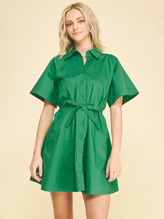 Bow Peep Mini Dress - Green