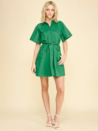 Bow Peep Mini Dress - Green