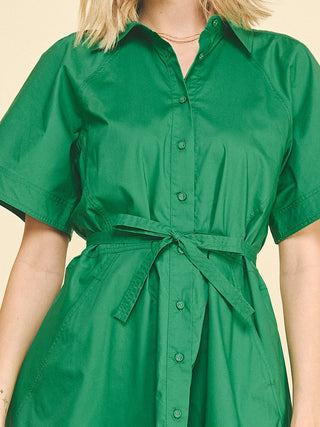 Bow Peep Mini Dress - Green