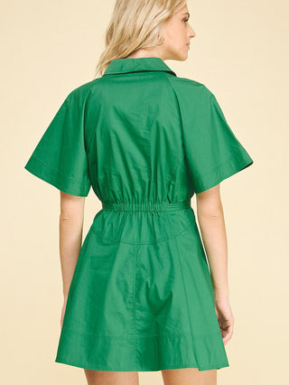 Bow Peep Mini Dress - Green