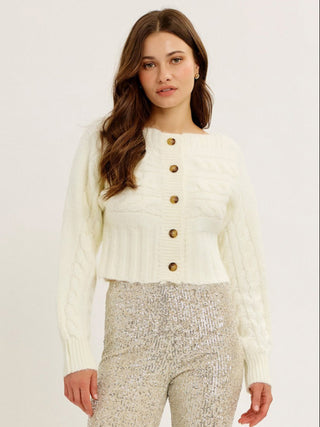 Cove Cable Knit Cardigan - Cream