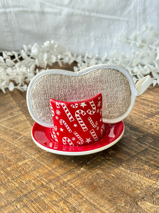 Candy Cane Soap Dish Set