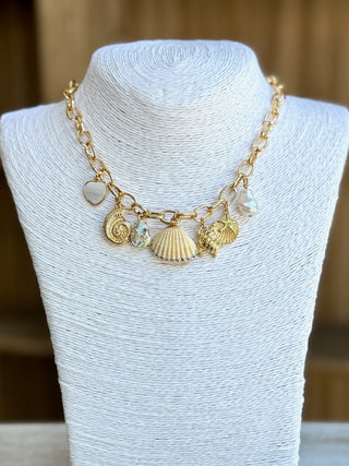 Cape Cod Shell Charm Necklace - Gold