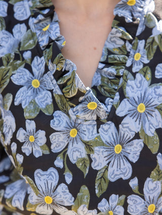 Celestial Blooms Floral Top - Blue