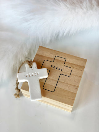 Ceramic Cross Gift Box - Peace