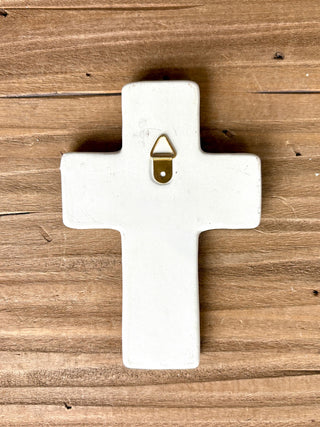 Ceramic Cross - Gold/White