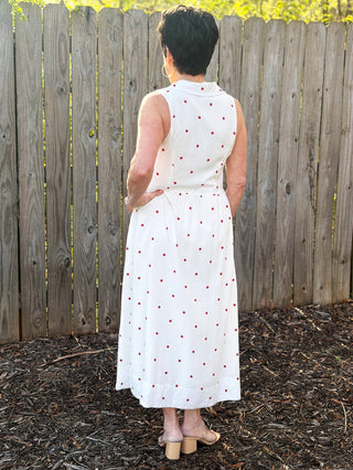 Ceri Dress - Cardinal Dot