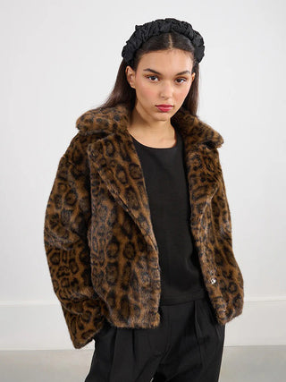 Molly Bracken Cheetah Fur Jacket - Brown