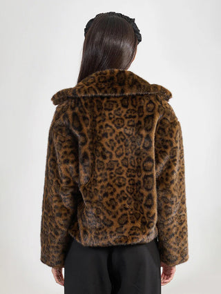 Molly Bracken Cheetah Fur Jacket - Brown