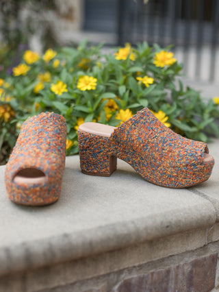 Chocolat Blu Gwyn Tweed Heels - Rust Multi