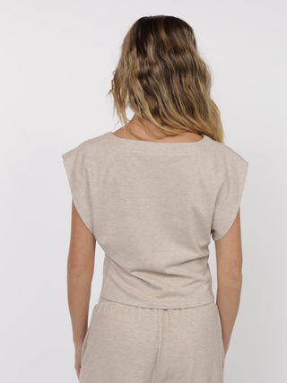 Cindy Sleeveless Knit Top - Oatmeal