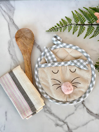 Circle Bunny Pot Holder Set