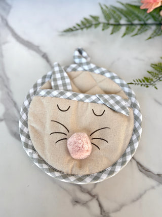 Circle Bunny Pot Holder Set