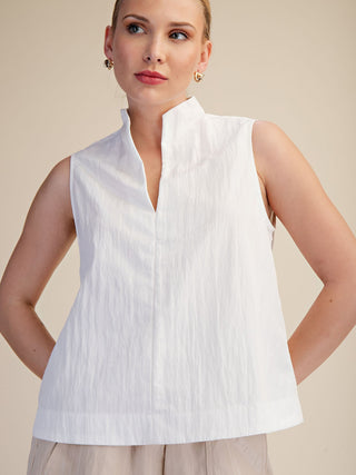 Clean Intent Slit Top - White