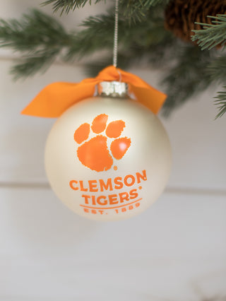 Collegiate Glass Ball Ornament - Clemson Landmark