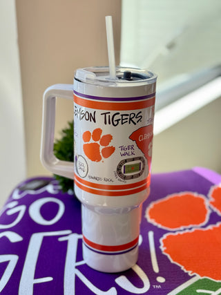 Clemson Tumbler with Handle