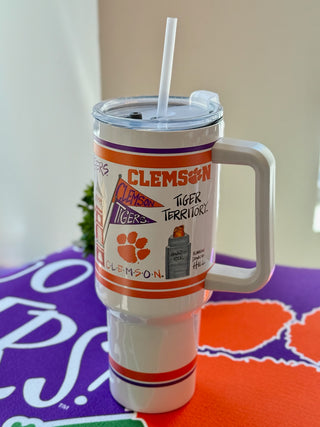 Clemson Tumbler with Handle