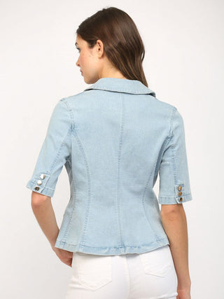 Cloud Wash Denim Blazer - Light Denim