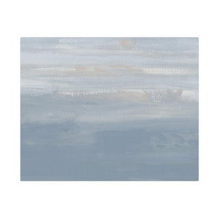 Coastal Fog - Abstract Blue Horizon Canvas Art