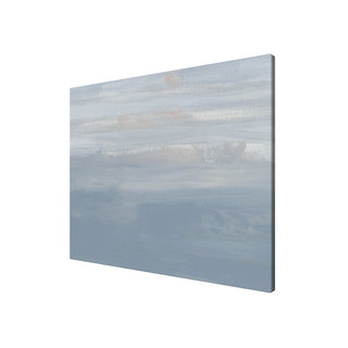 Coastal Fog - Abstract Blue Horizon Canvas Art