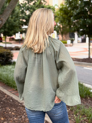 Cobblestone Gloria Blouse - Sage