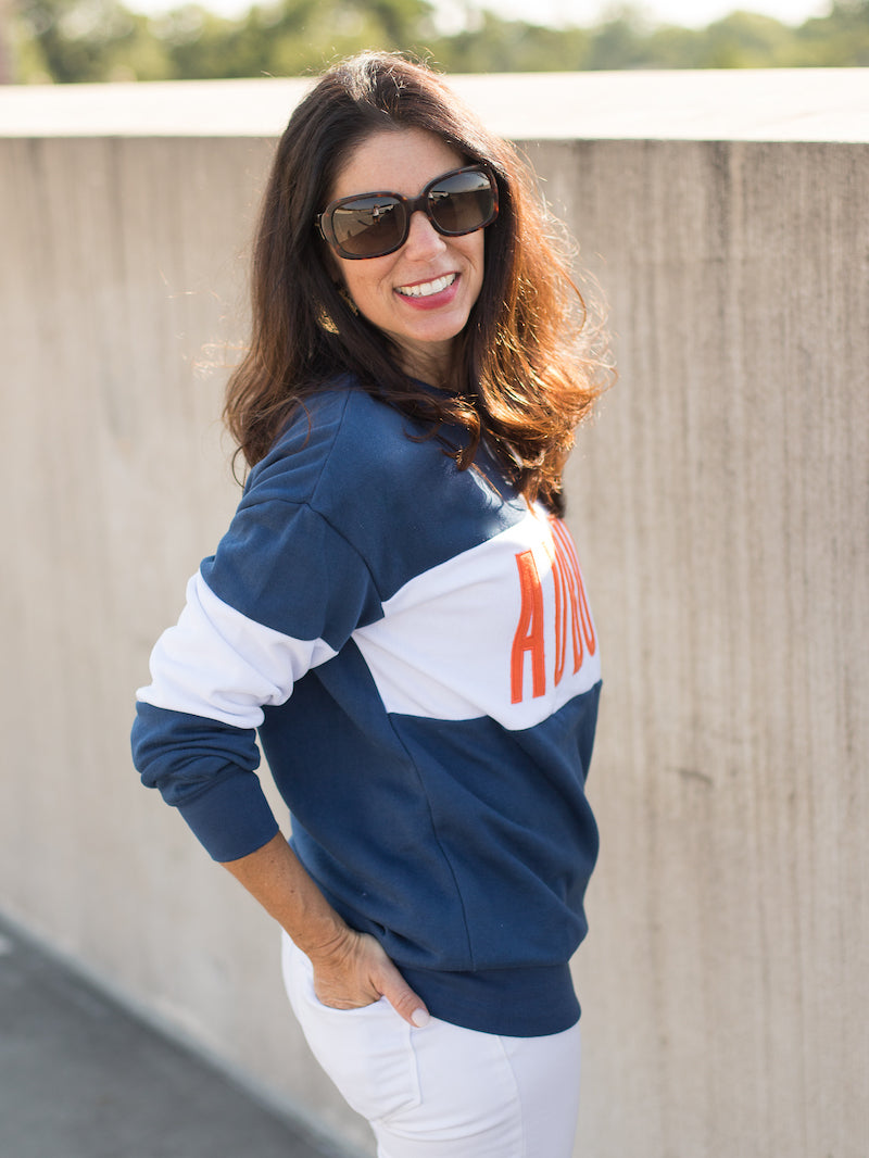 Auburn University Serve Color Block Zip Up Small / Navy and Orange | Hype and Vice