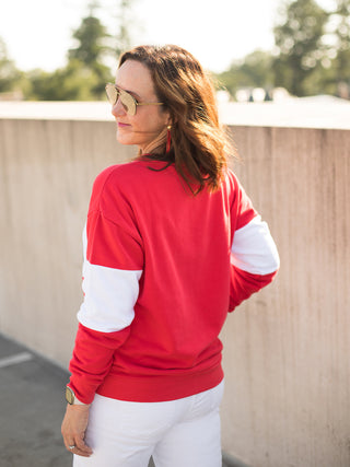 Color Block Sweatshirt Georgia - Red