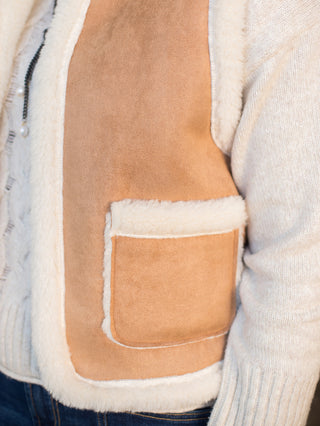 Come My Way Suede Sherpa Vest