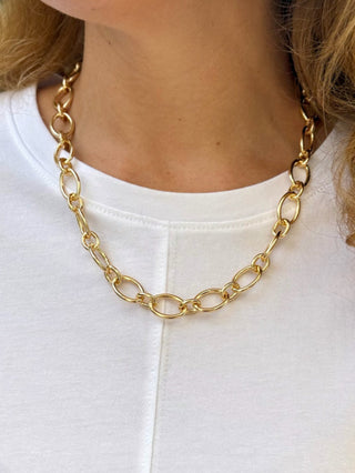Connor Oval Linked Necklace - Gold