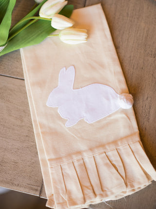 light peach cottontail bunny hand towel for decor