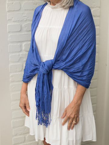 Crinkle in Time Scarf - Royal Blue