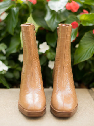 Danica Crocodile Bootie - Camel