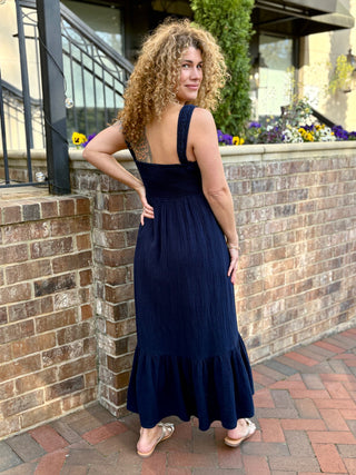 Dear John Chasity Maxi Dress - Navy Black Iris