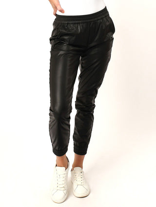Dear John Jacey Faux Leather Jogger Pants - Black