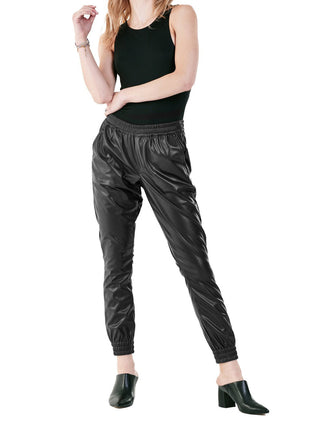 Dear John Jacey Faux Leather Jogger Pants - Black