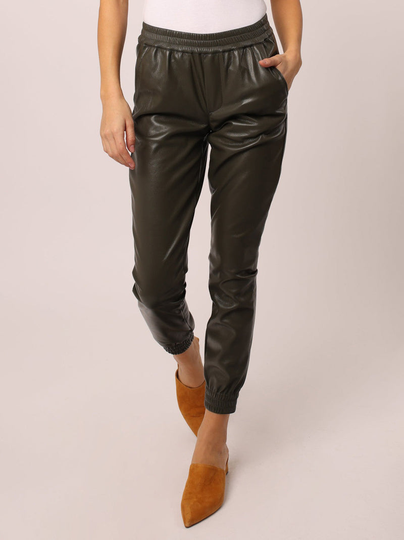 Dear John Jacey Faux Leather Jogger Pants - Charleston Green – All Inspired  Boutiques
