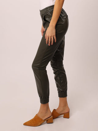 Dear John Jacey Faux Leather Jogger Pants - Charleston Green
