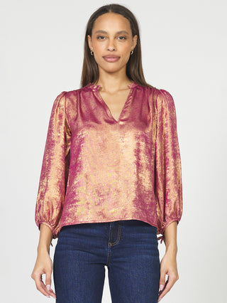 Dear John Margot Top - Beaujolais Gold