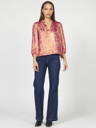 Dear John Margot Top - Beaujolais Gold