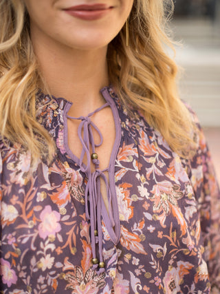Dear John Mona Blouse - Golden Iris Purple