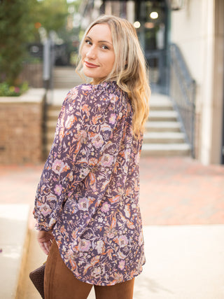 Dear John Mona Blouse - Golden Iris Purple