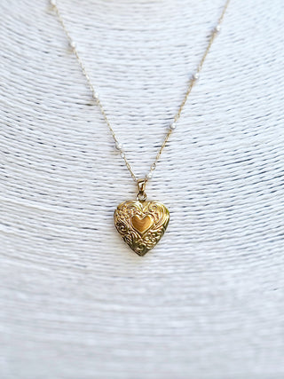 DeLuise Heart Locket Necklace - Gold