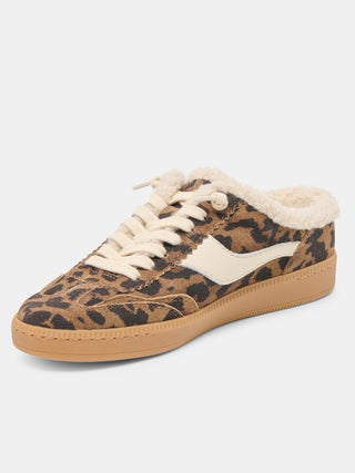 Dolce Vita Notice Slide Plush Sneakers - Brown Leopard Suede