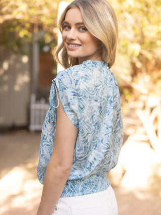 Drawn To You Blouse - Blue