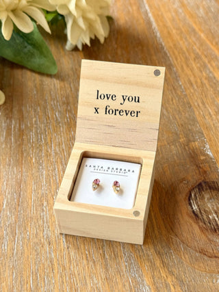 pink flower stud earrings for mom