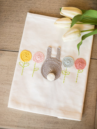 Easter Crochet Towel - Gray Bunny