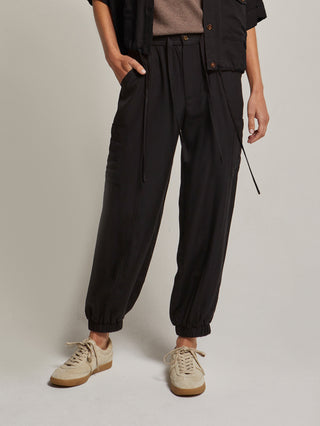 black tencel jogger pants