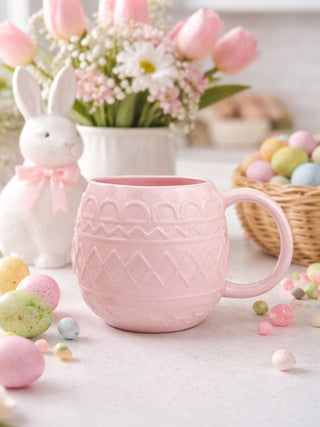 Embossed Egg Coffee Mug - Pink