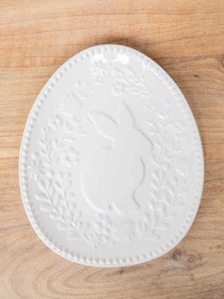 Embossed Floral Bunny Plate